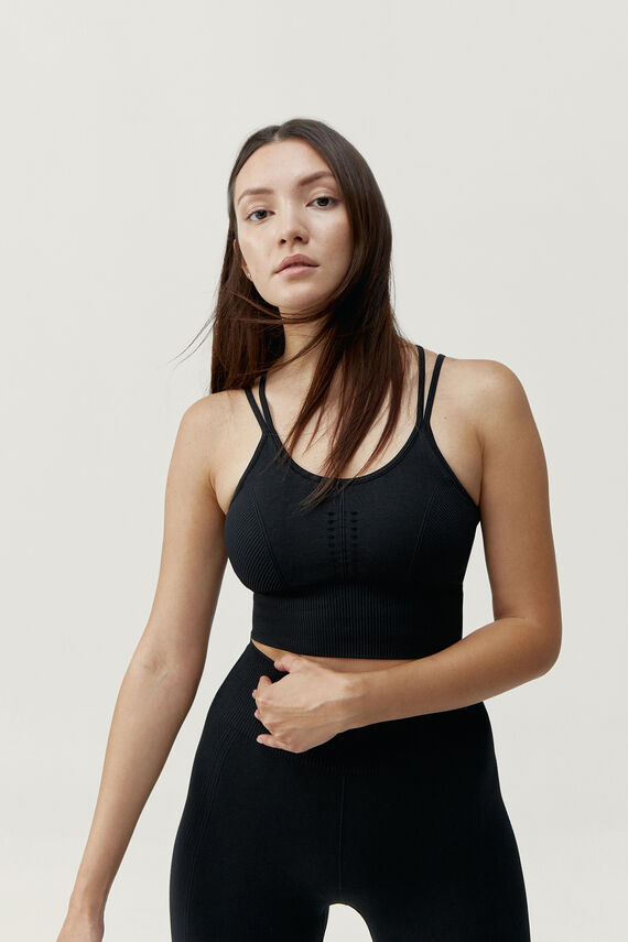 Sujetador top deportivo India negro