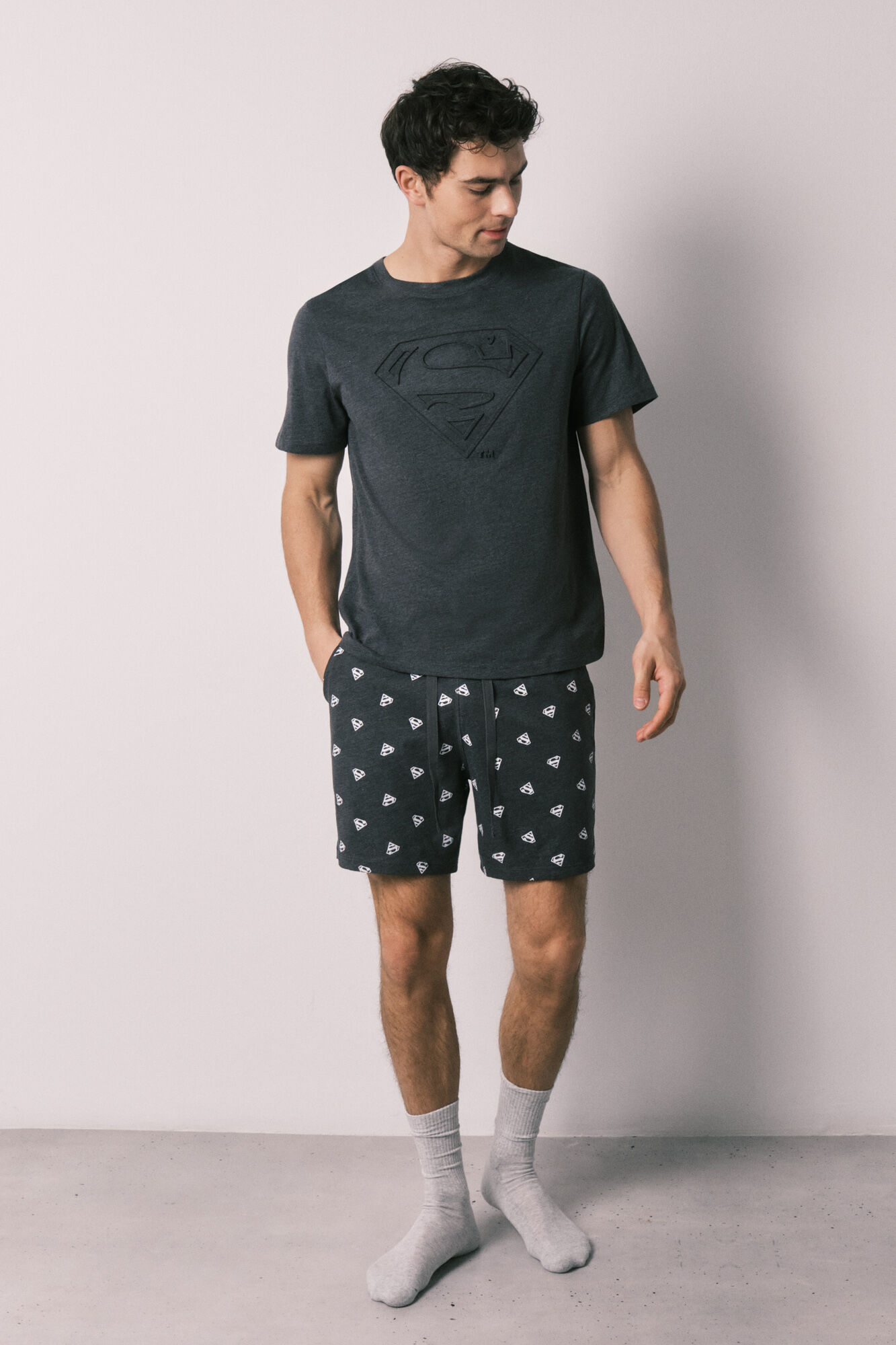 Women'secret Pijama curto de homem em algod&atilde;o SUPERMAN