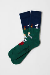 Besocks Calcetines altos Besocks de SNOOPY de algod&oacute;n org&aacute;nico color azul green