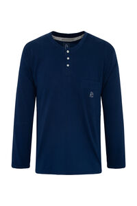 Kiff-Kiff T-shirt manga comprida azul-marinho