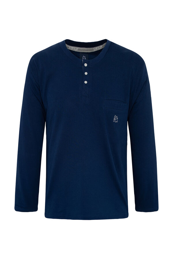 Kiff-Kiff T-shirt manga comprida azul-marinho azul