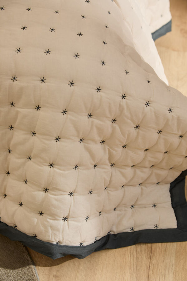 Calma House Colcha Nimes crua estampado