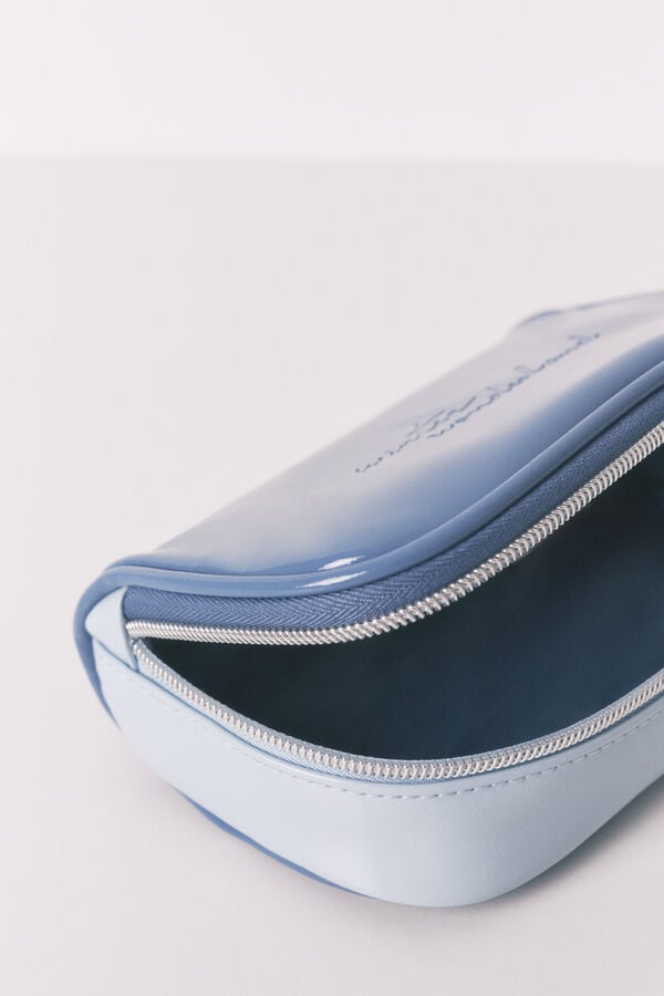 Women'secret Pequena n&eacute;cessaire de couro envernizado azul azul