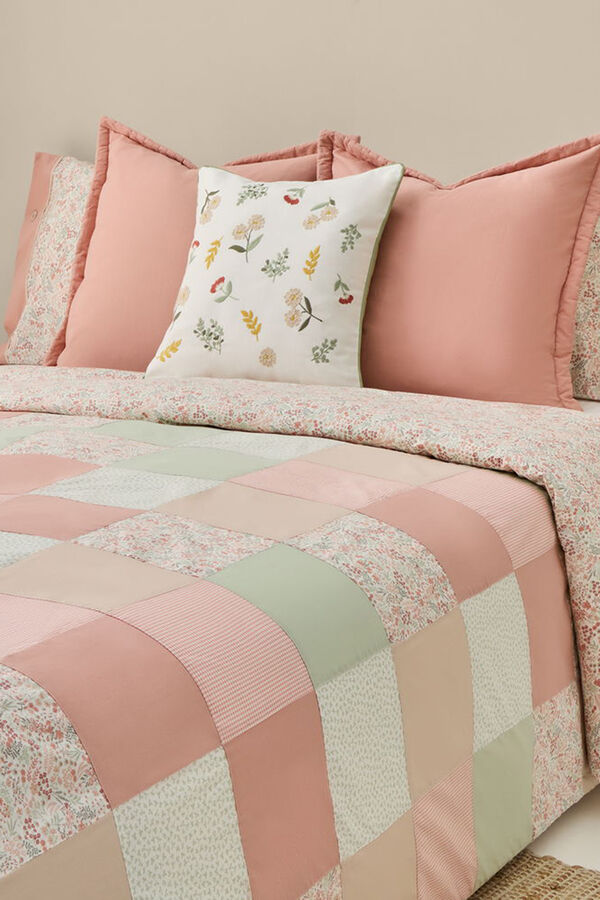 Textura Capa nórdica algodão patchwork rosa