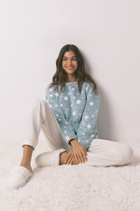 Women'secret Pijama comprido polar mousse estrelas
