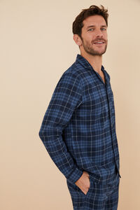 Womensecret Pijama comprido camiseiro homem 100% algodão xadrez azul