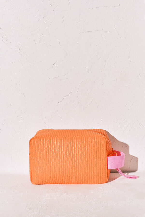 Women'secret Necessaire emborrachado textura r&aacute;fia azul vermelho