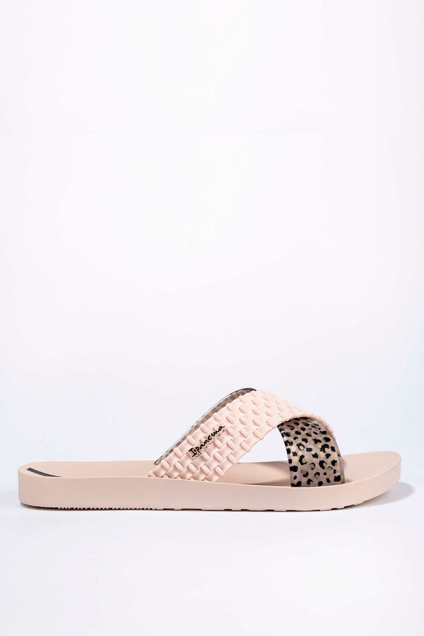Ipanema Sand&aacute;lias cruzadas estampado animal bege