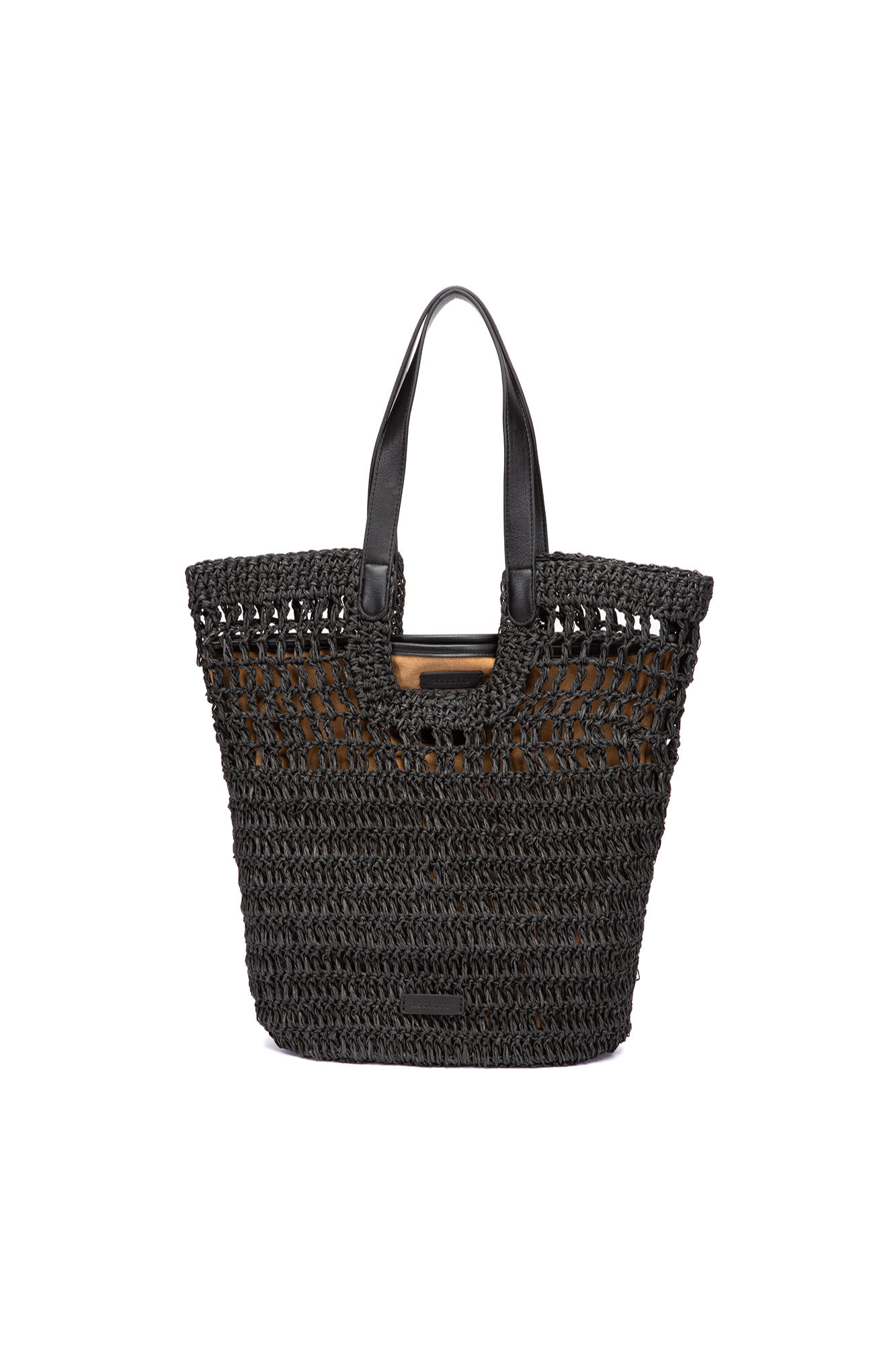 Abbacino  Cesto de r&aacute;fia preto