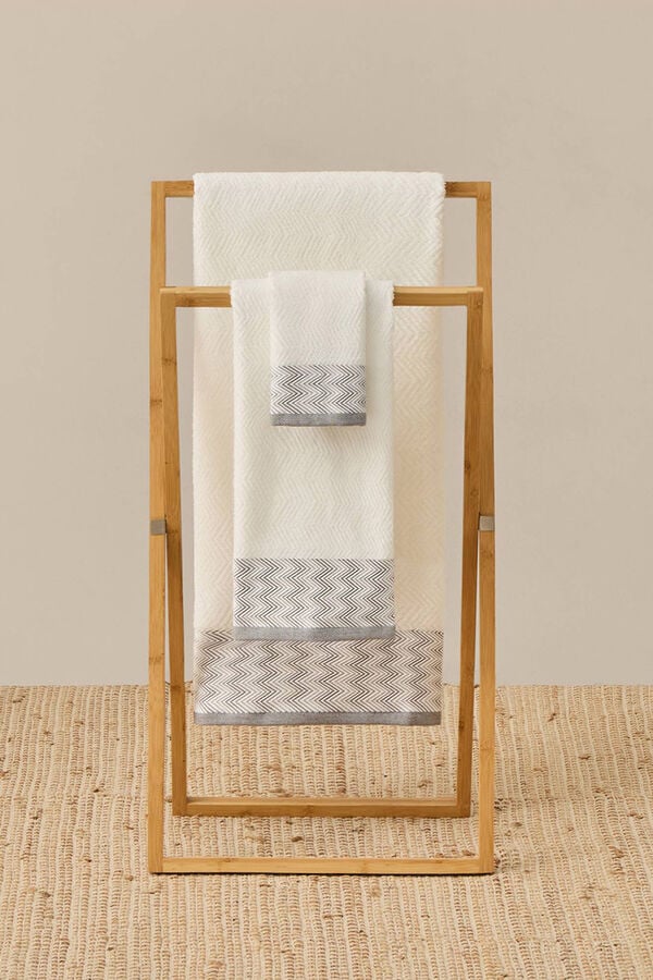 Textura Toalha felpuda em zigue-zague branco