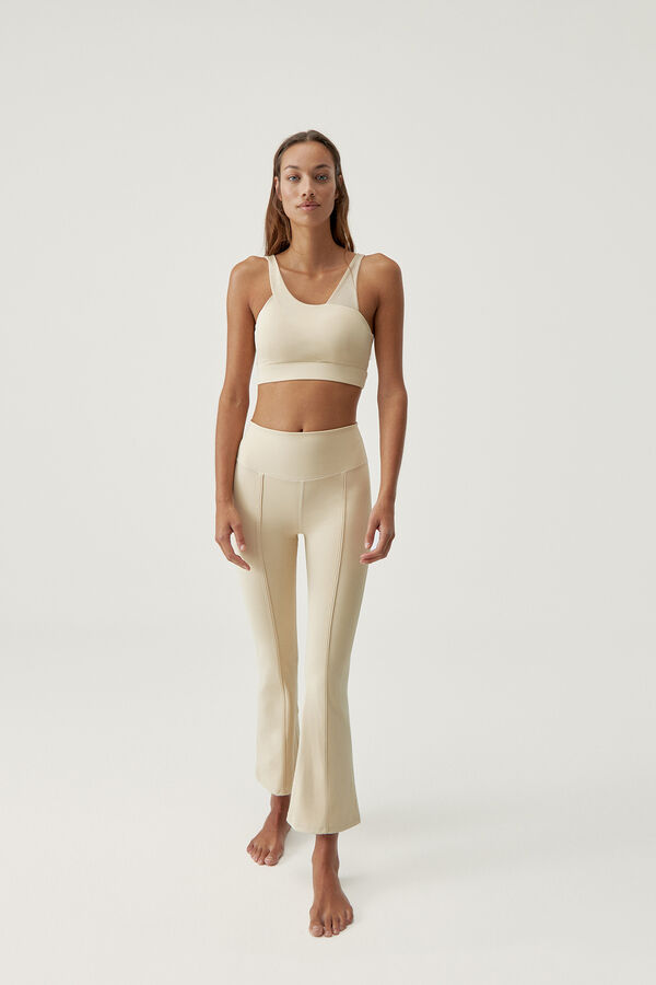 Born Living Yoga Legging Jin Flare Oat Milk  beige
