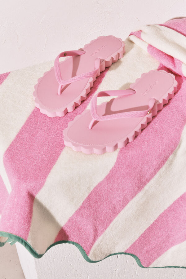Women'secret Chinelos de dedo efeito ondas rosa rosa