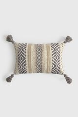 Textura Capa de almofada com bordado &eacute;tnico azul
