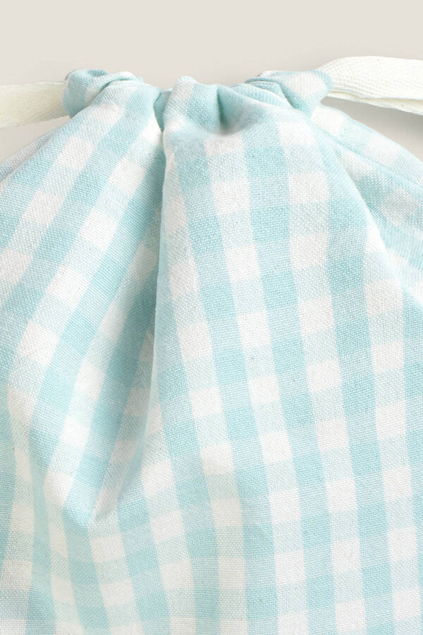 Textura Mala de algodão Vichy azul