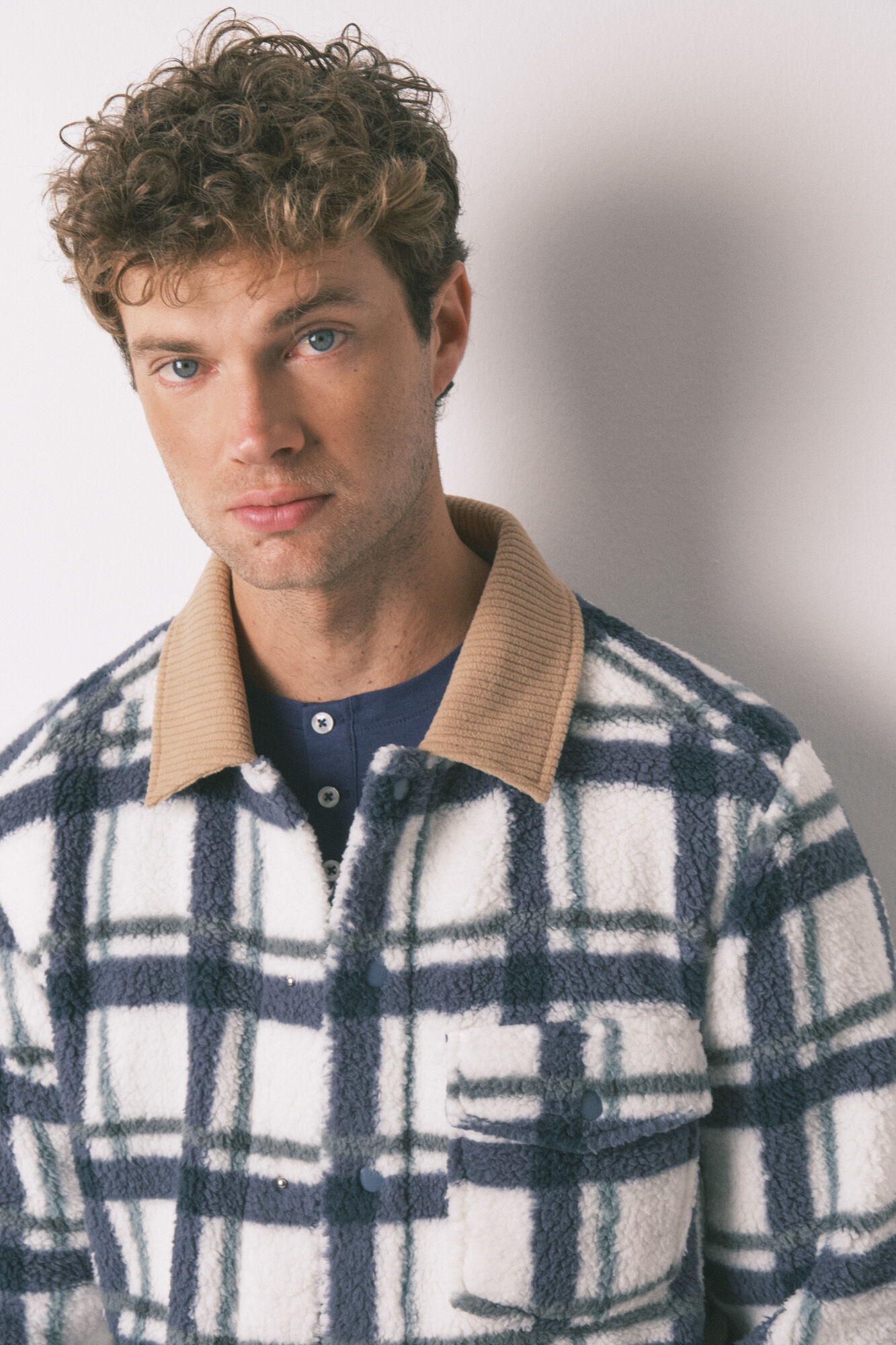 Women'secret Bata corta hombre borreguito cuadros 