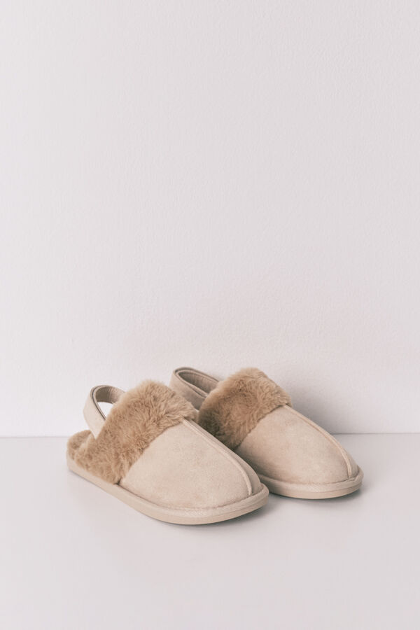 Women'secret Chinelos de quarto de pele  camel