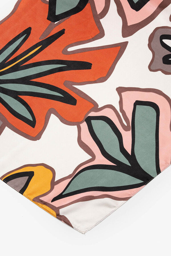 Vilanova Pa&ntilde;uelo de raso estampado marr&oacute;n