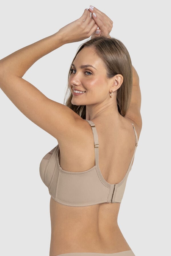 Leonisa Good coverage bra ideal for heavy bust, chest or breast NATURAL Support brown