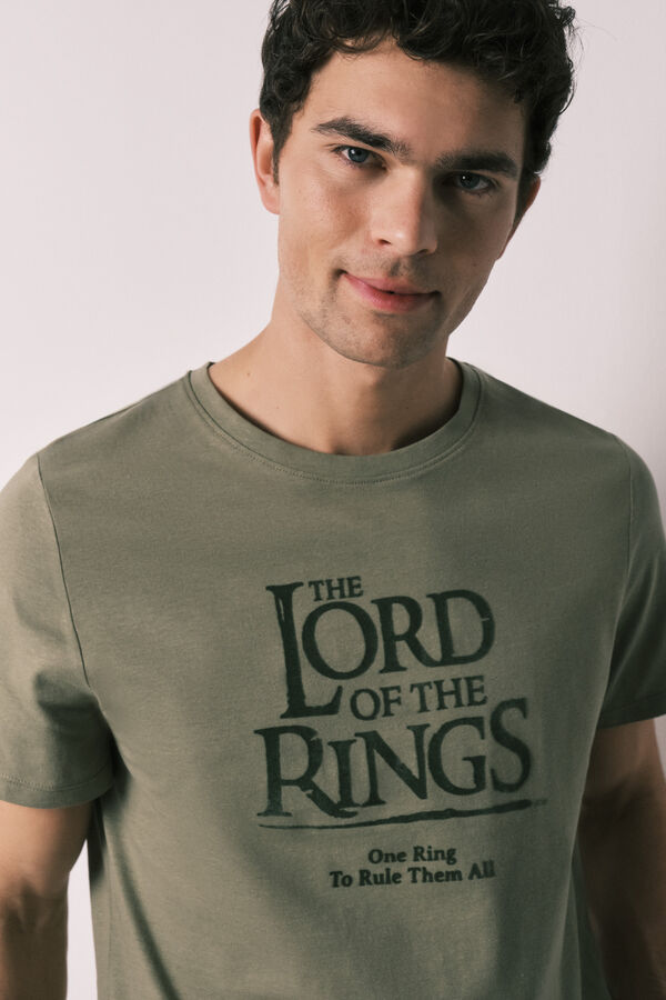 Women'secret Pijama curto de homem em algod&atilde;o LORD OF THE RINGS caqui