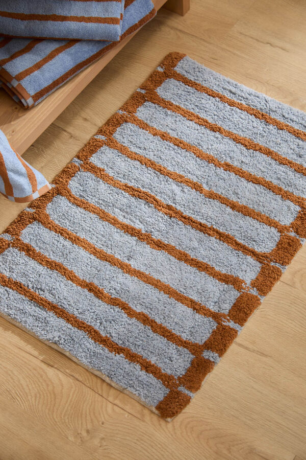 Calma House Tapete de banho &agrave;s riscas azul Saturno 50x70 azul