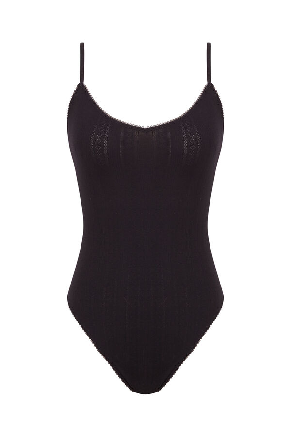 Women'secret Body triangular de algod&atilde;o preto preto