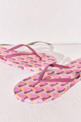 Women'secret Chinelos de dedo estampado geom&eacute;trico rosa rosa