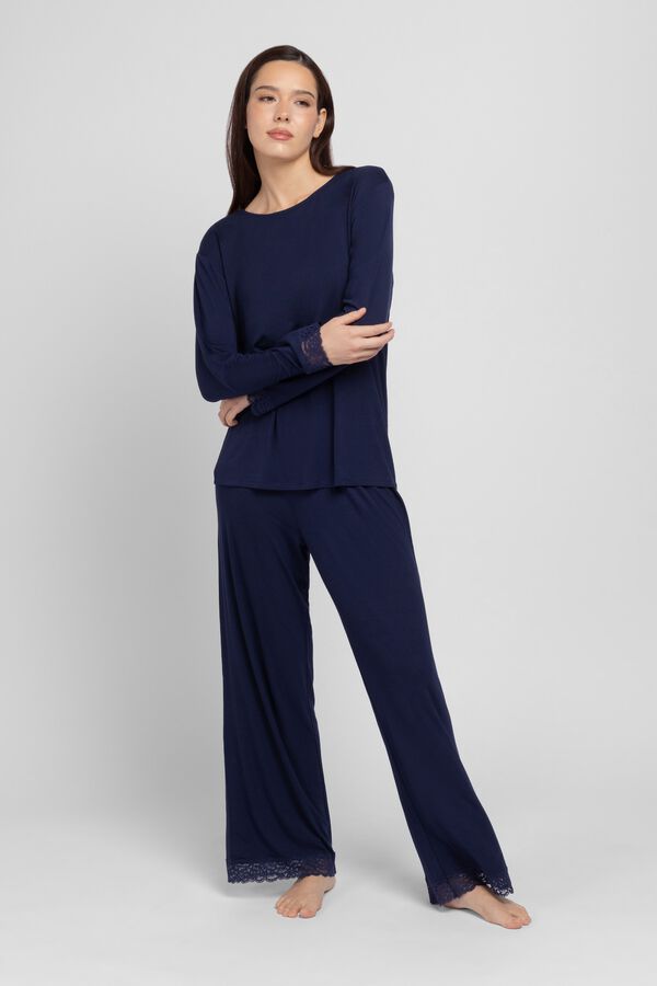 Dorina Pijama de manga comprida azul