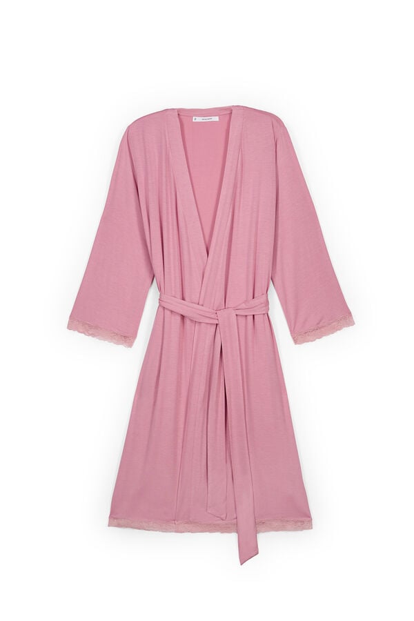 Women'secret Robe midi com cinto rosa rosa