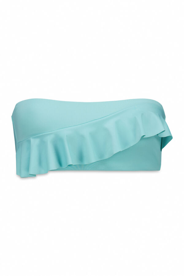 Women'secret Top biqu&iacute;ni bandeau com folhos e enchimento azul azul