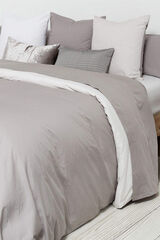 Textura Lençol algodão percal. Cama 80-90 cm. cinzento