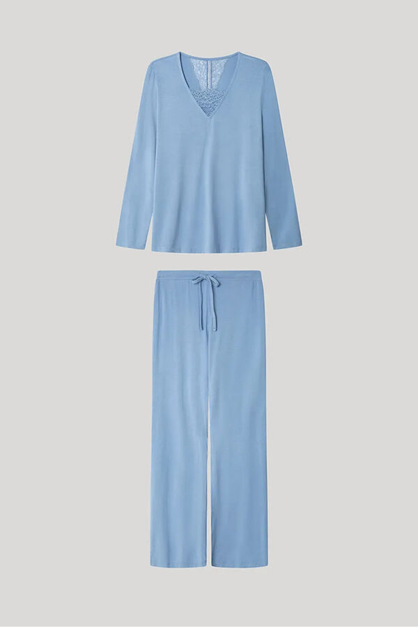 Gisela Conjunto de pijama monocromático azul