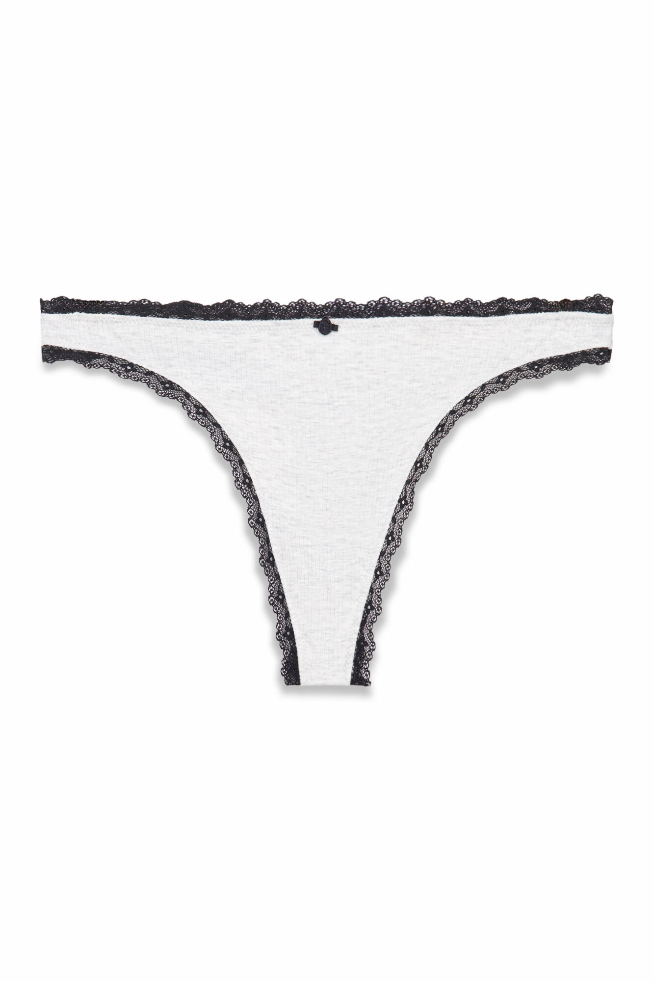 Women'secret Tanga tira algod&oacute;n canal&eacute; gris