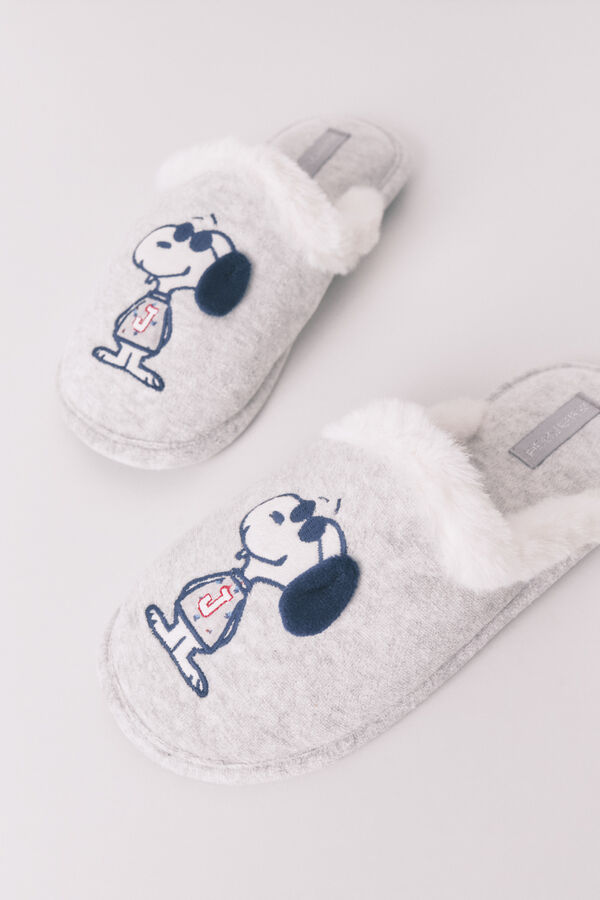Women'secret Chinelos de quarto Snoopy cinza escuro cinzento