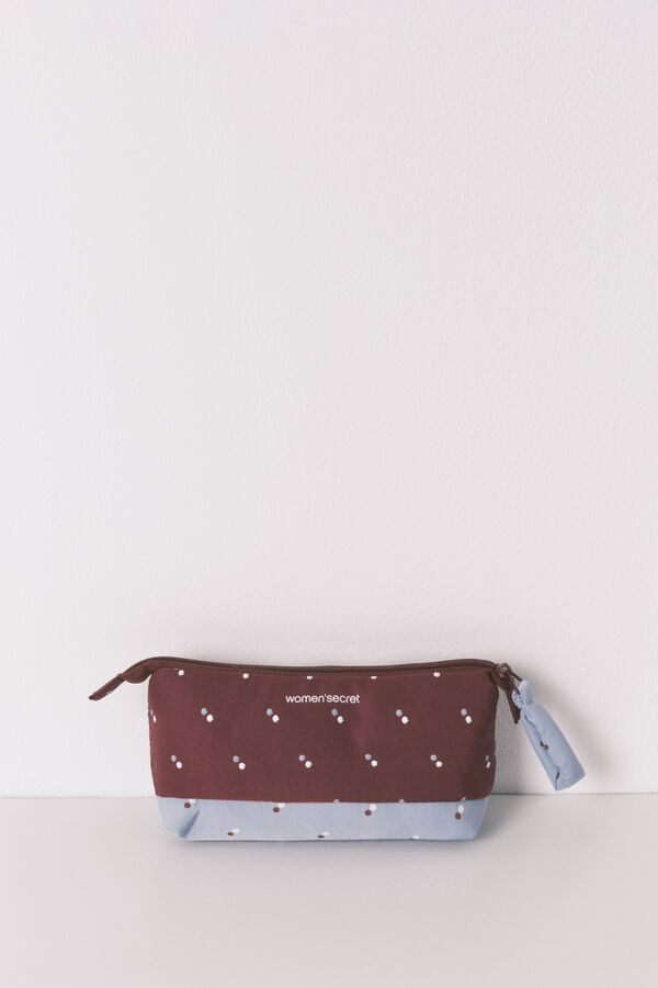 Women'secret N&eacute;cessaire pequeno estampado de p&aacute;ssaros bordeaux vermelho