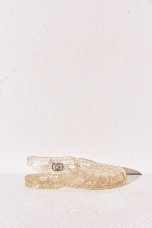 Women'secret Sand&aacute;lias jelly douradas bege