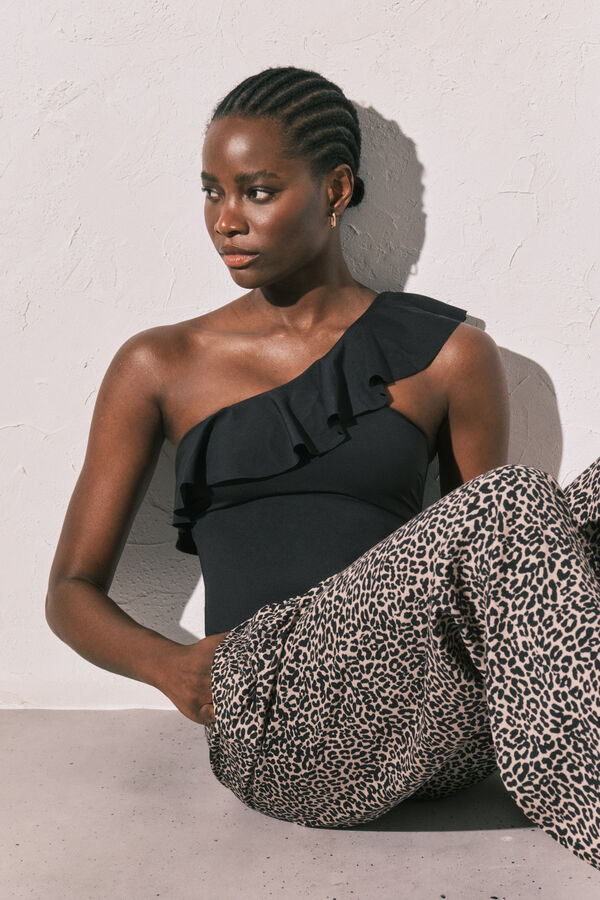 Women'secret Cal&ccedil;as fluidas estampado animal print branco