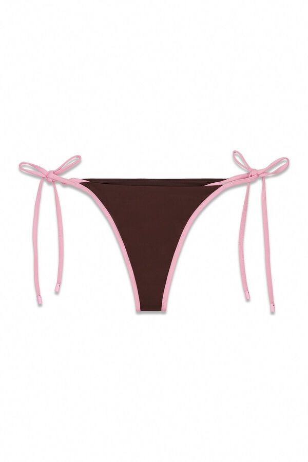 Women'secret Tanga de biqu&iacute;ni com contraste castanho cru