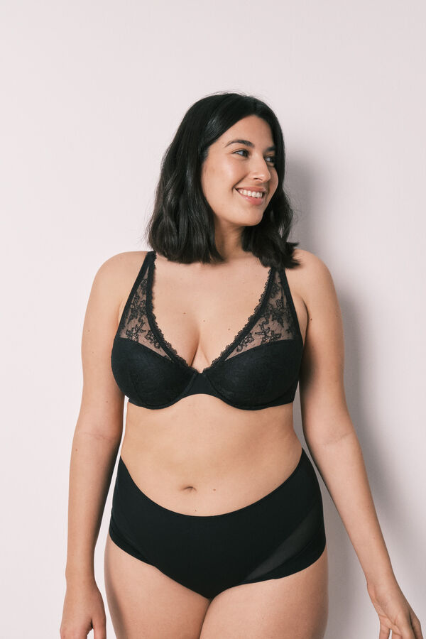 Women'secret Sujetador halter encaje negro INTUITIVE negro