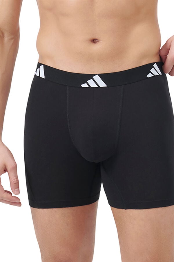 Adidas Pacote com 3 boxers longos de algodão Active Flex estampado