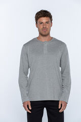 Punto Blanco Camiseta masculina de manga comprida cinzento