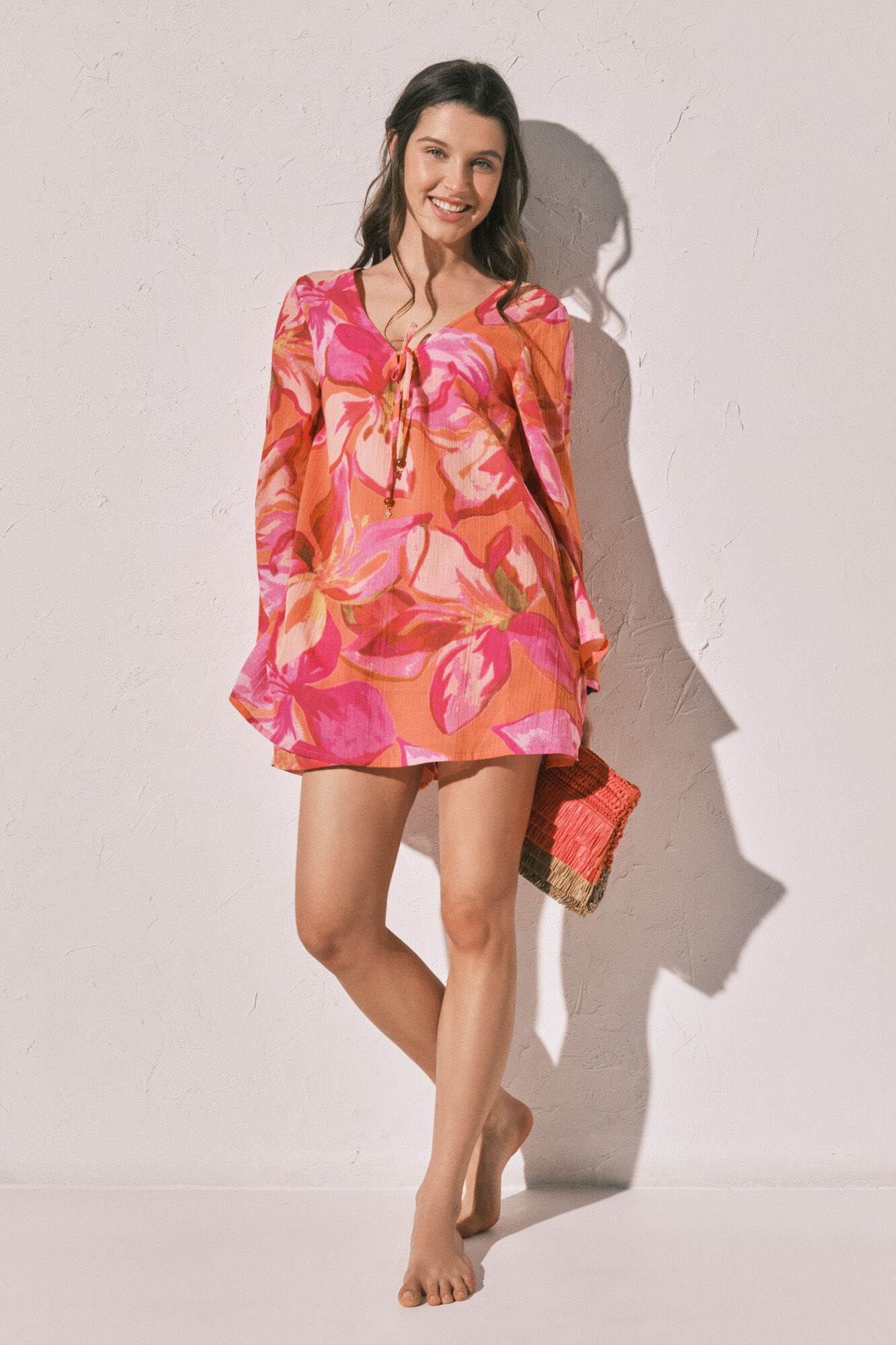 Women'secret Vestido t&uacute;nica corta estampado maxi floral