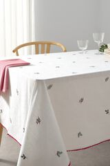 Textura Toalha de mesa bordada natal branco