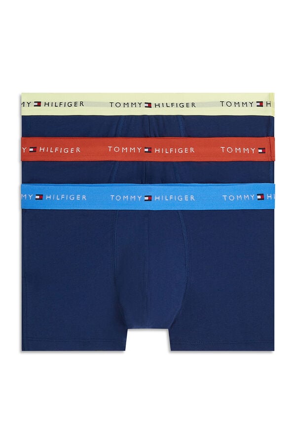 Tommy Hilfiger Boxers pack de 3 em algod&atilde;o azul