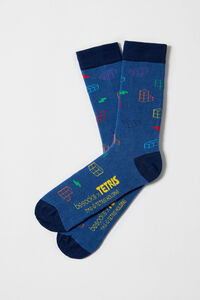 Besocks Calcetines altos Besocks de TETRIS de algodón orgánico color azul