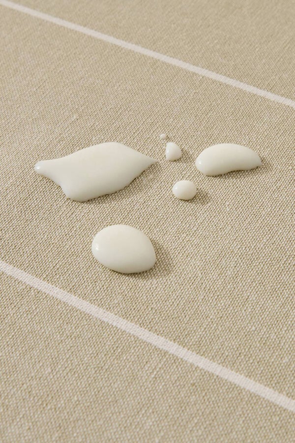 Textura Toalha de mesa riscas de algodão resistente a manchas bege