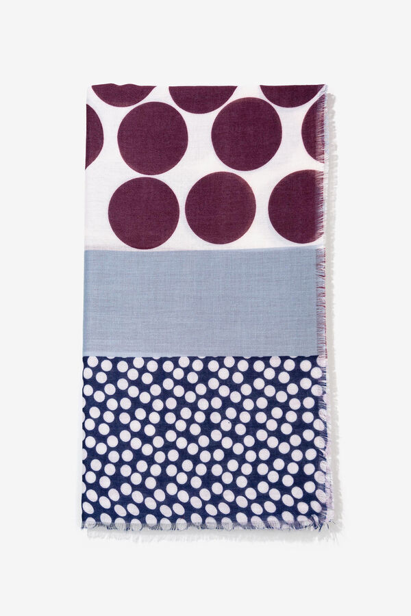 Vilanova Pañuelo estampado rectangular burdeos