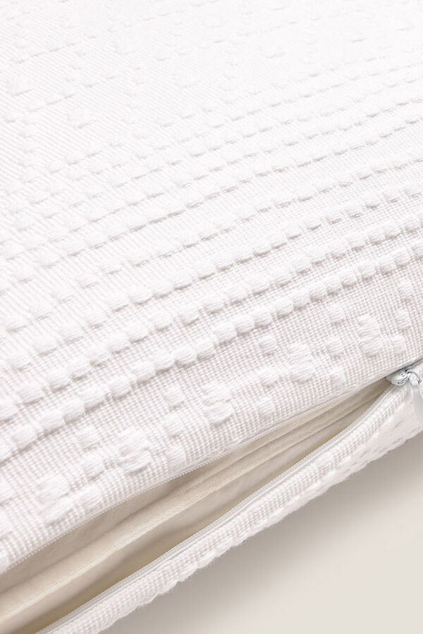 Textura Capa coxim algodão jacquard branco