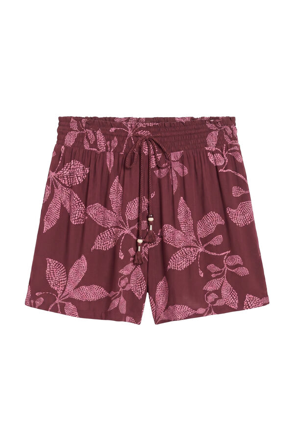 Women'secret Cal&ccedil;&otilde;es com estampado floral e franjas vermelho