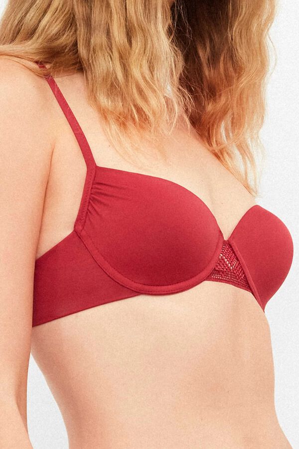 Gisela Top biqu&iacute;ni balconette liso vermelho