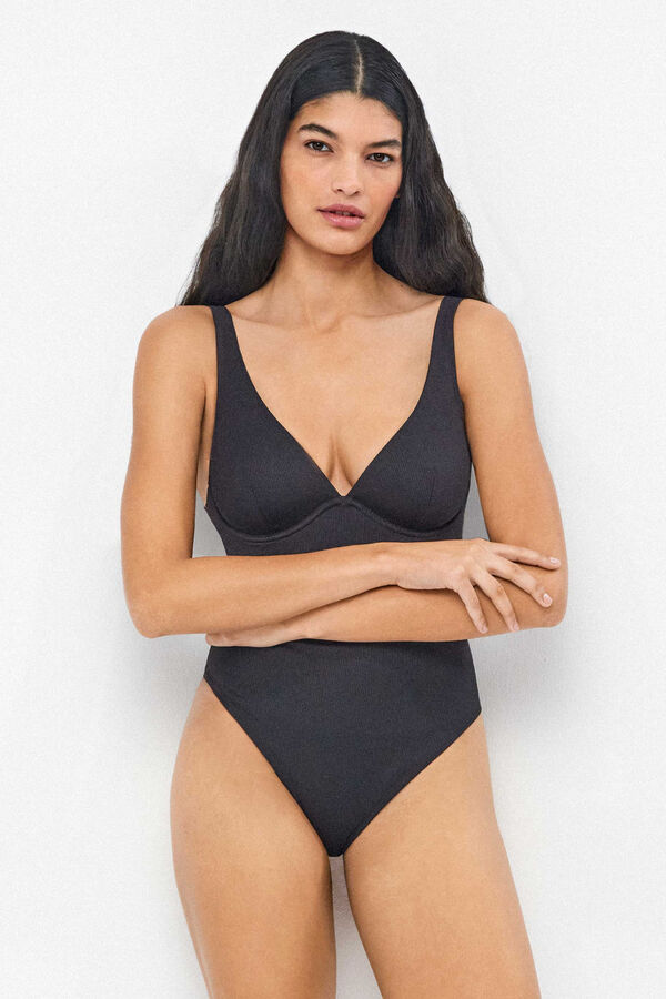 Gisela Fato de banho com aro de controlo preto